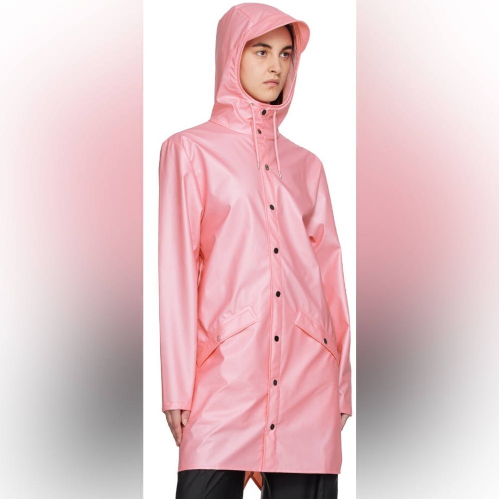 RAINS Pink Raincoat NWT - Picture 2 of 8